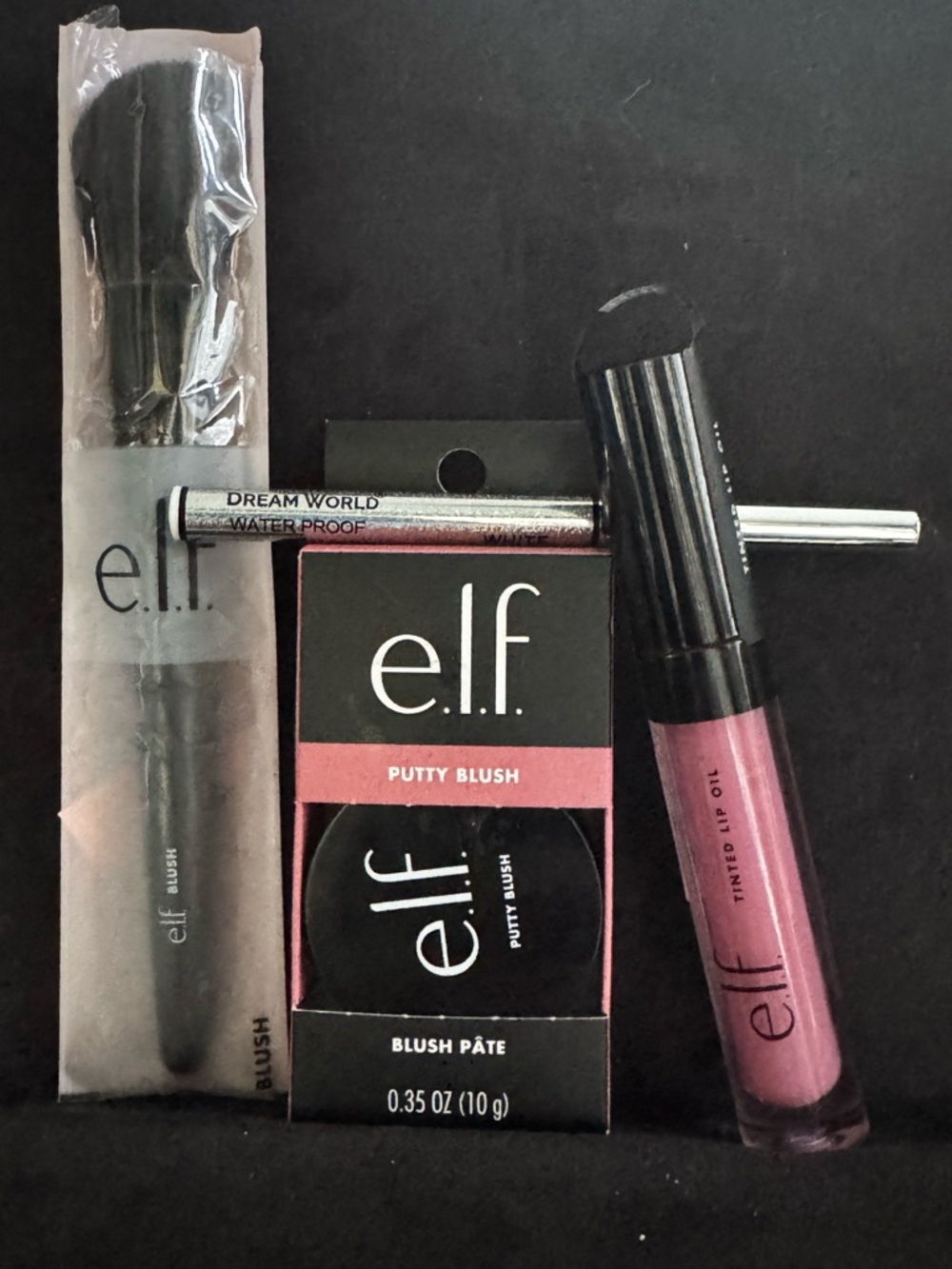 e.l.f. Putty Blush Bora Bora + Lip Oil + Brush Bundle